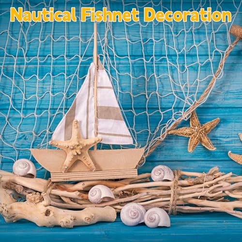 Light Pink 2Pcs Nautical Fish Net Decorations 39x78 Inch Wall Hanging Coastal Party Decor