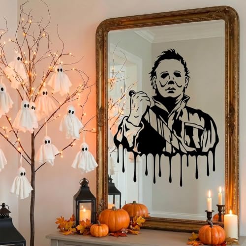 Halloween Horror Window Clings Set - Spooky Silhouette Decals for Doors & Glass