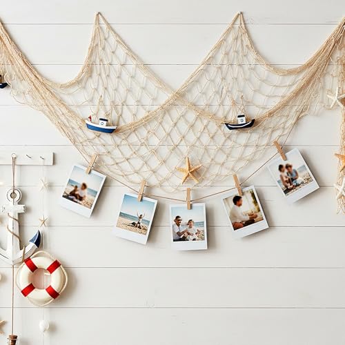 8 Pack Fish Net Decorations for Party, 39.4x78.7 Inch Ocean-Themed Netting
