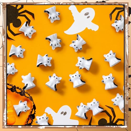 Mini Ghost Cat Figurines Set - 100 Pieces Halloween Decoration, Cat-Themed Resin Ornaments - Variation of THIS listing: Cat
