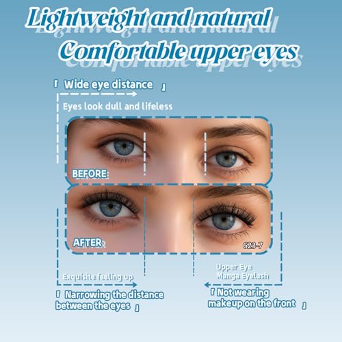 False Eyelashes 3D Fluffy Wispy Natural Look - 14 Pairs, Short D Curl, Russian Strip - O-3D623