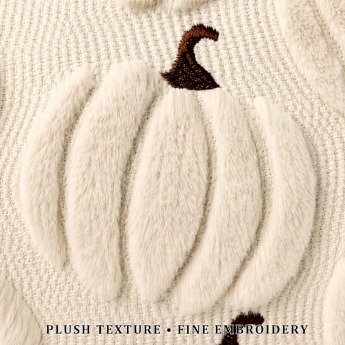 Beige Pumpkin Fall Pillow Covers 20x20 Set of 2 - Autumn Home Decor