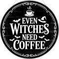 Off-White Gothic Witchy Wooden Hanging Door Sign Halloween Decor
