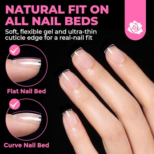 UNA GELLA Extra Short Sharp Square Nail Tips - 504PCS, Pre-Shaped, Long-Lasting