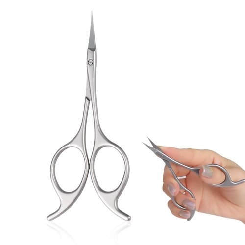 Trazzic Butterfly-Tail Nail Cuticle Scissors: More Stable Anti-slip Multi-Faceted Sandblasted Grooming Scissors Stainless Steel Cuticle Cutter, Eyebrow Eyelash Nose Hair Manicure Kit for Women, 1 PACK