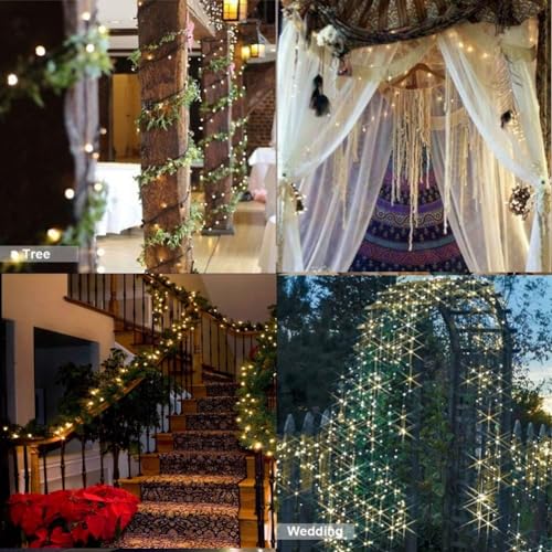 Yellow Dimmable 33Ft Waterproof Starry String Lights - Twinkling Fairy Lights for Wedding Party Christmas