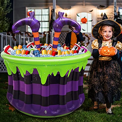 Large Inflatable Halloween Witch Cauldron Cooler - Party Decor & Drink Station