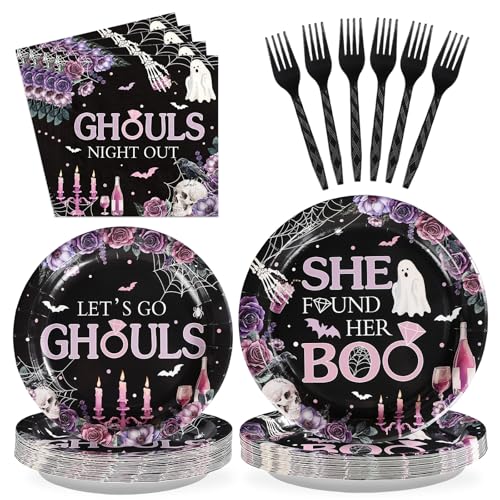 Halloween Ghouls Party Supplies Set - 96 Pieces for Girls Bachelorette Celebration