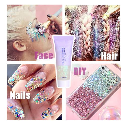 Go Ho Clear Rainbow White Body Glitter for Festivals & Halloween - Sibling 06