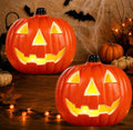 Light Up Jack O Lantern Halloween Pumpkin Decor - Spooky Face Lanterns
