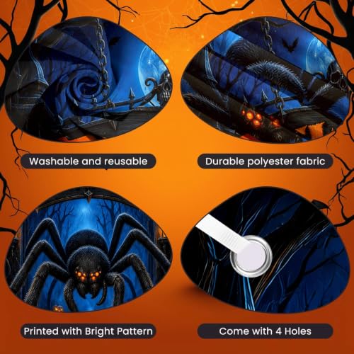 Halloween Door Cover Banner with Spider Web Pumpkin Haunted House Decor