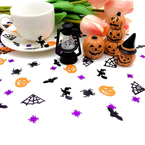 Halloween Confetti Sprinkles Set - Pumpkin Bat Spider Web Witches - Party Table Decor - Halloween 1