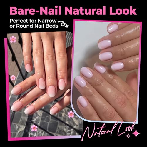 Extra Short Oval Nail Tips - 216pcs Clear Fake Nails for Beginners