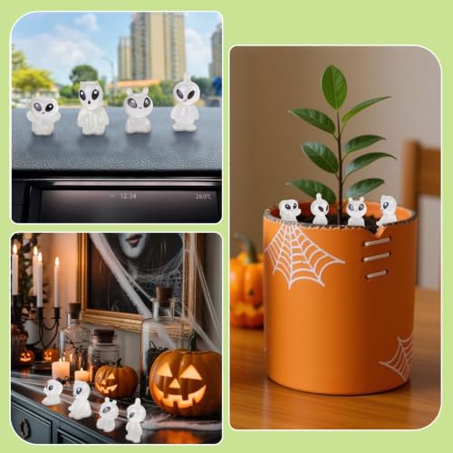 Glow in The Dark Clear Alien Miniature Figures - Tiny Resin Decor Set