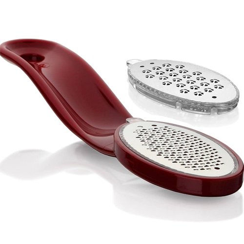 Microplane XL Pro Foot File - 2-in-1 Pedicure System for Callus Removal & Cracked Heels | Red