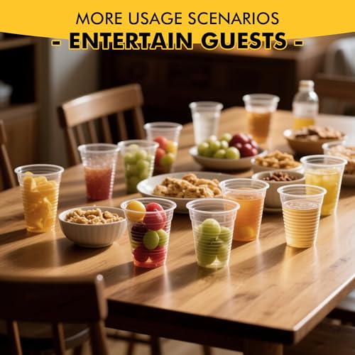Disposable Plastic Cups 9 oz Bulk Pack - Clear Party Cups for Weddings & Events - 2000 Pack