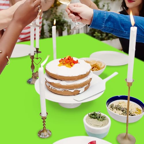 Disposable Lime Green Rectangle Tablecloth Set - 2 Pack, 54x108 Inches