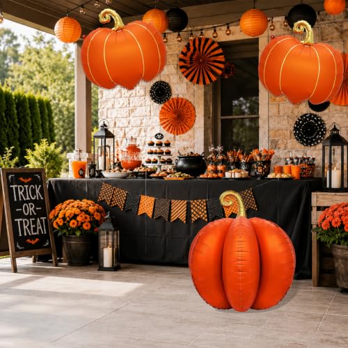 Halloween Pumpkin Balloons Set - 3 Assorted Foil & 3D Orange Pumpkins