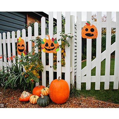 Halloween Foam Pumpkin Craft Kit with Leaves & Rhinestones - 30 Pieces