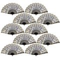 Black 30 Pack Folding Hand Fans - Spanish Style Wedding & Party Fans