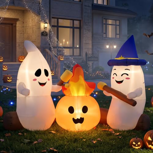 5 Ft Halloween Inflatable Ghosts Yard Decorations Outdoor Spooky Halloween Decor