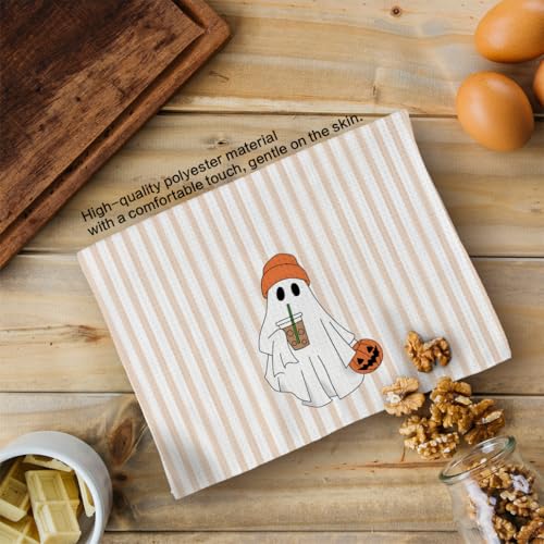 Halloween Ghost Pumpkin Dishcloths Beverages Variation - Fall Kitchen Tea Towels