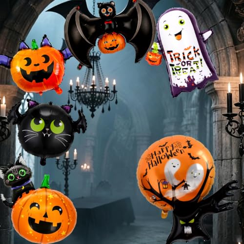 Halloween Balloons Set with Ghost Bat Pumpkin and Spider Decorations