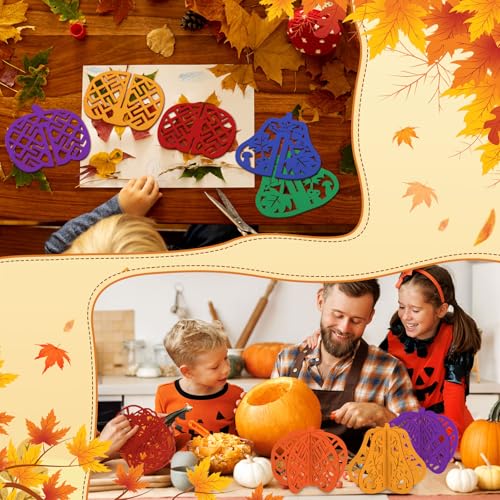 Fall Pumpkin Wooden Cutouts - 36 Pcs DIY Unfinished Signs 7.8 Inch - Autumn Thanksgiving Decor