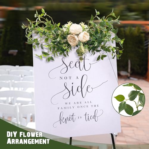 32-Inch Artificial Eucalyptus Stems - Set of 6 Green Faux Foliage for Home Decor