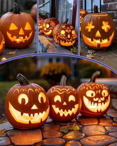 Pumpkin Carving Kit - 11 Pieces Halloween Jack-O-Lanterns Tools for Adults Kids