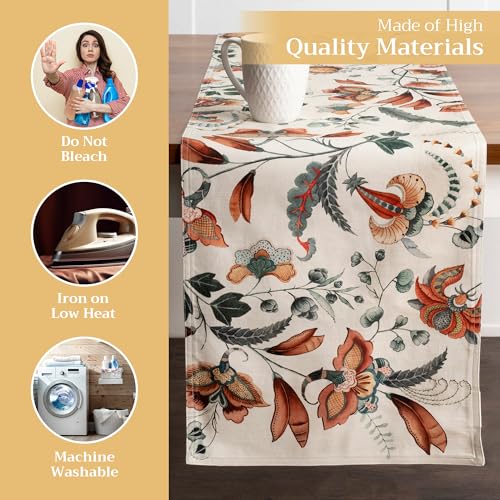 Dalida Double Layer Cotton Table Runner 14.5 x 108 Inches - Maison d'Hermine