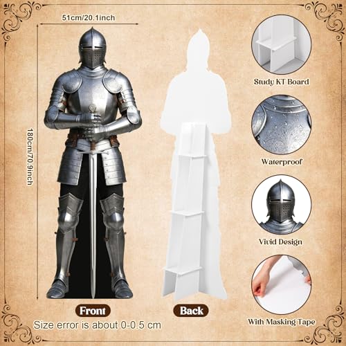 Life-Size Medieval Knight Cardboard Cutout - 5.9 Ft Stand Up Prop - Variation Knight