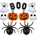 Halloween Balloon Decoration Kit with Ghost, Pumpkin, Skull & Spider Foil Balloons - 11 Pcs
