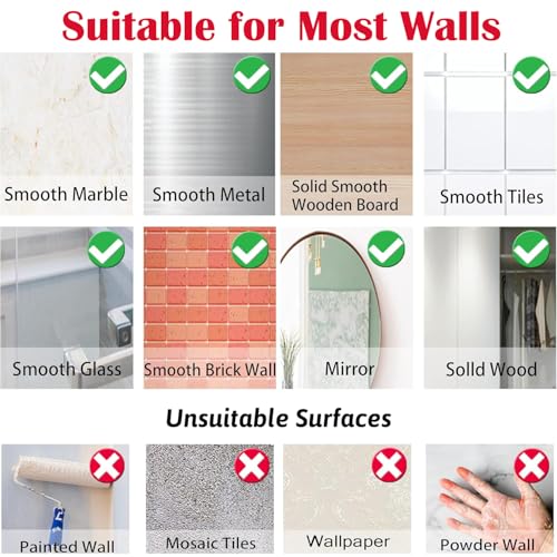 Large Waterproof Adhesive Wall Hooks 10-Pack for Holiday & Home Decor - Clear