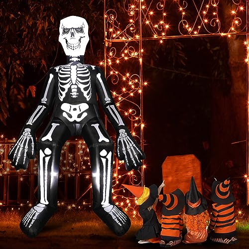 Halloween Inflatable Archway with LED Lights and Skeleton - 11.8 ft, Variation of Skeleton