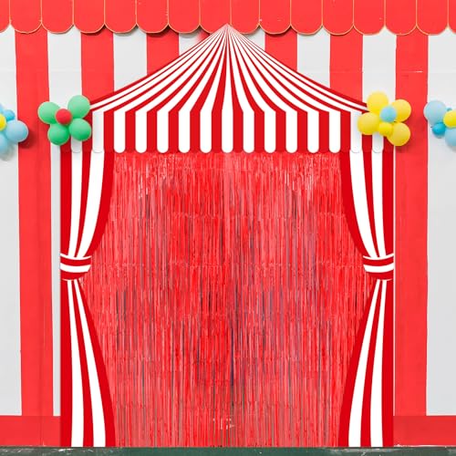 Red Circus Tent Decoration Set for Carnival Party - 5 Pieces