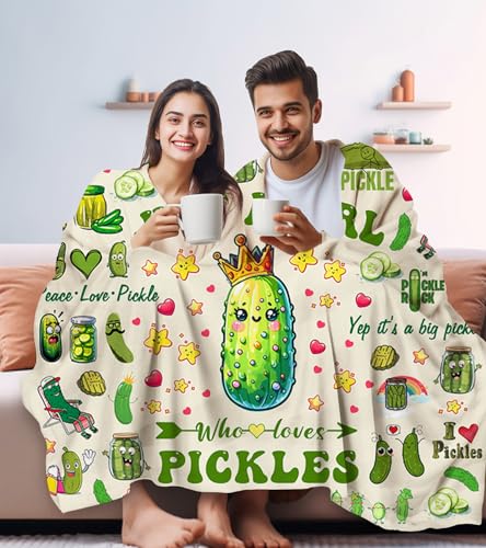 Pickle Blanket Gifts Plush Pickle Throw - 60x50 Inches - Kids & Adults