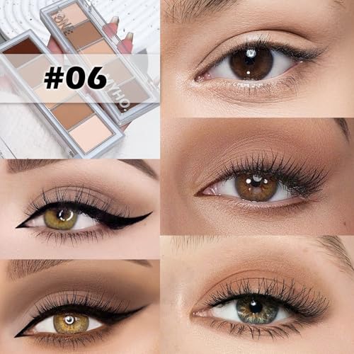 Matte Eyeshadow Palette 5 Colors - Neutral Nude Taupe Dark Brown - Variation 06#