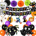 Halloween Party Decorations Set with Banner Balloons and Themed Ornaments