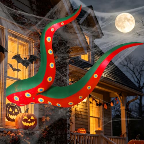 Juegoal 1 Pack Halloween Inflatable Octopus Tentacle Outdoor Decor - Lighted, 3.6ft Long