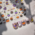 Halloween Nail Stickers Spooky & Cute 3D Decals - Style-2