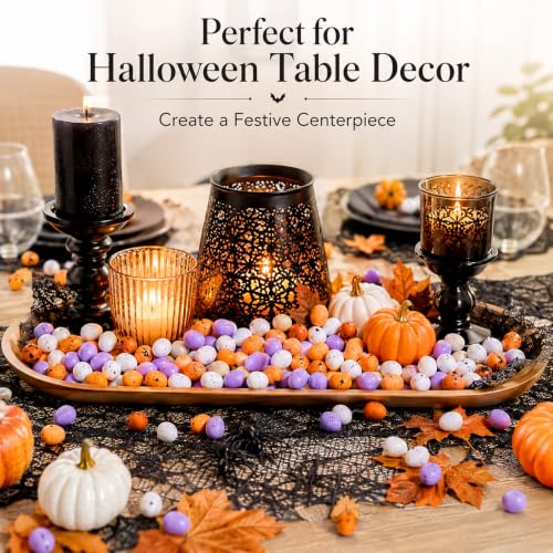 Halloween Foam Eggs Set - Mini Orange White Purple Decor, 200 Pcs