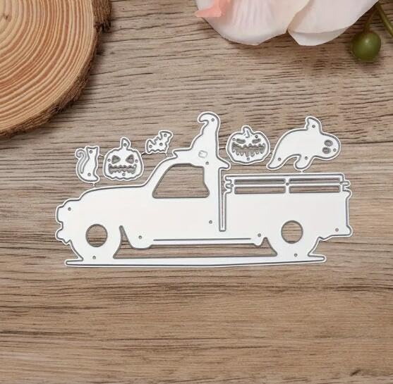 Halloween Pumpkin Car Metal Die Cuts for Scrapbooking & Card Making