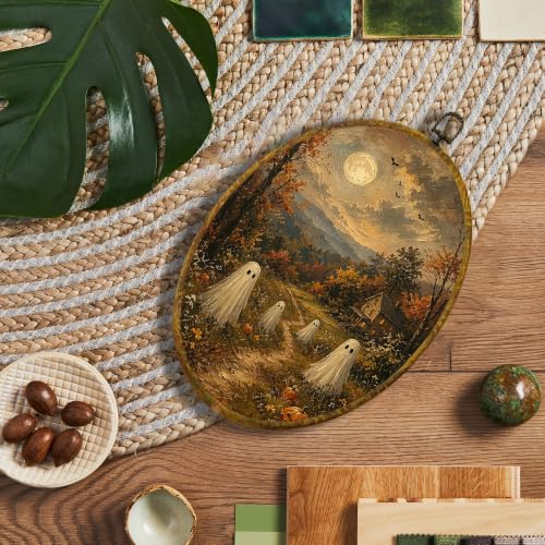 Halloween Ghost Canvas Wall Art - Rustic Fall Home Decor - Color 14