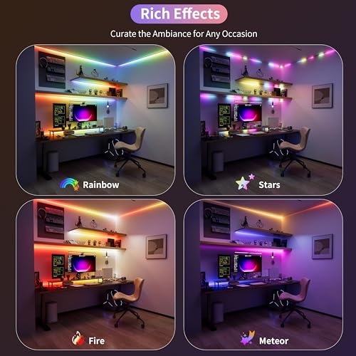 24ft RGB Smart IC COB LED Strip Light - Addressable Multicolor Tape for TV & Bedroom