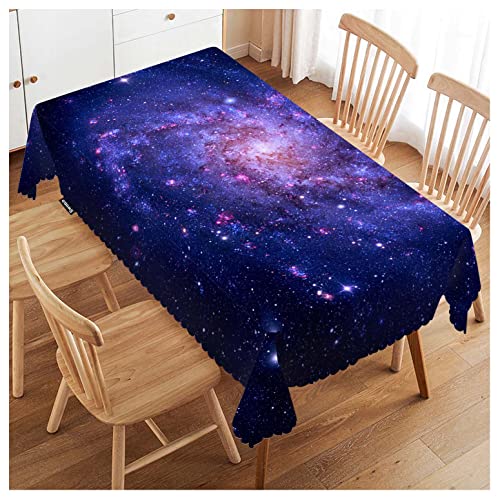 Galaxy Space Tablecloth Blue Galaxy Constellation 52x70 Inch - Rectangular Decor for Kitchen & Parties