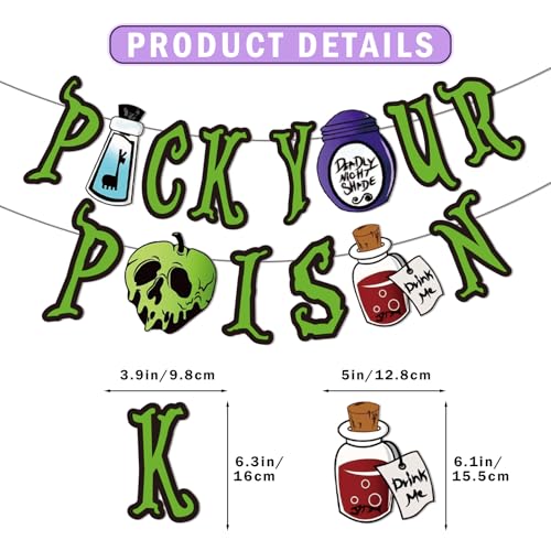 Halloween Banner Pick Your Poison for Party Decorations, Green, Large