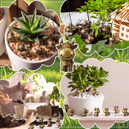 Mini Cow Figurines Set - 50 Tiny Metal Cow Decorations for Halloween & Crafts - Cow Variation
