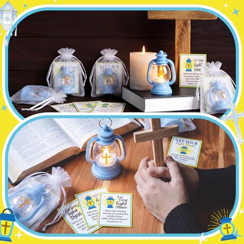 Let Your Light Shine Christian Lantern Gift Set - 12 Religious Jesus Light Kits