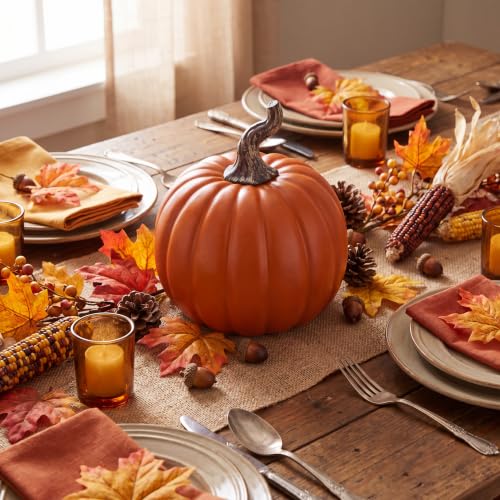 Large Fall Pumpkin Decoration Foam Pumpkin 12 Inch Orange for Porch & Home